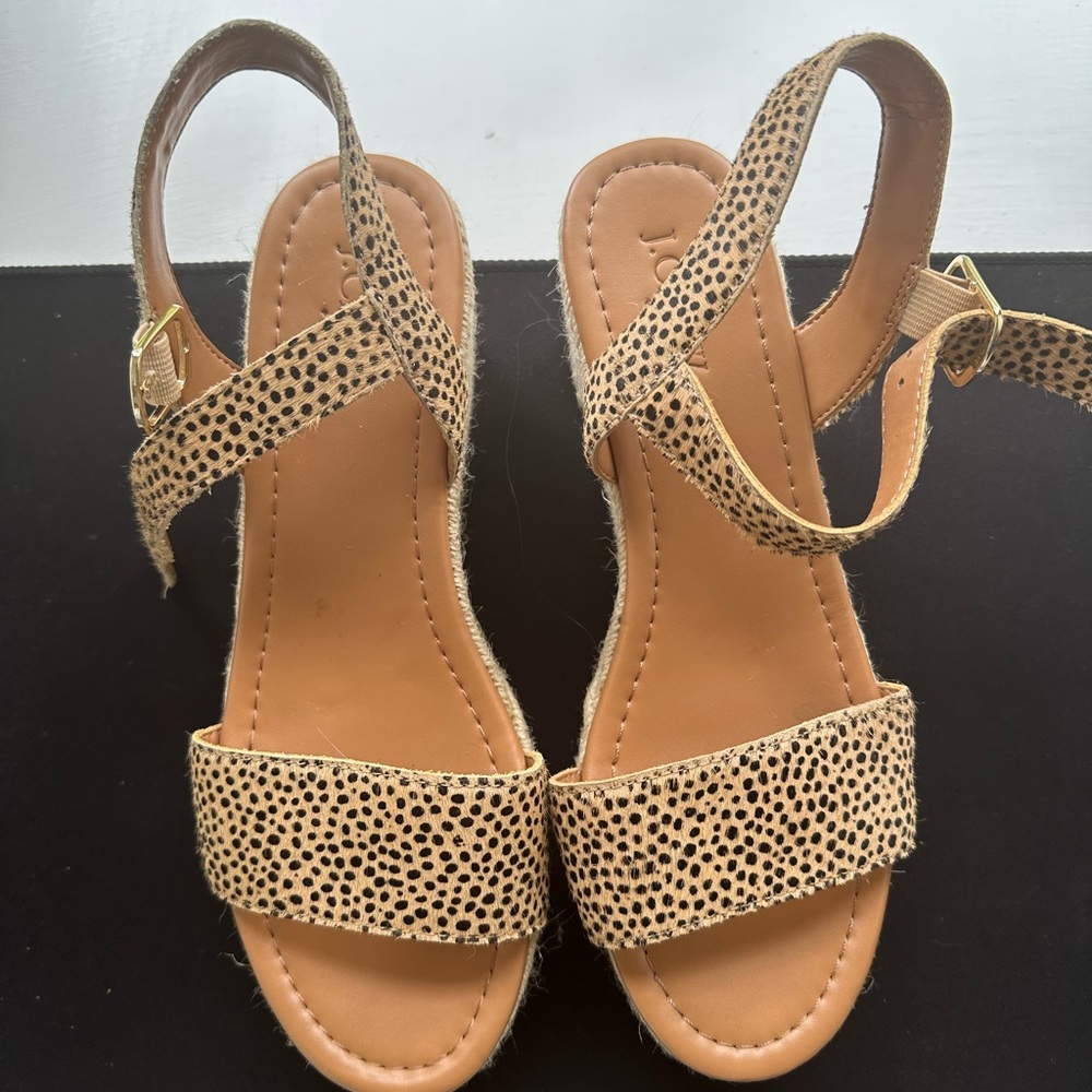 J Crew Leopard Print Platform Wedges